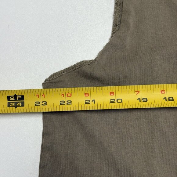 Allsaints Tank Top Shirt Mens XL Brown Oversized Fit Cut Off - Picture 9 of 9